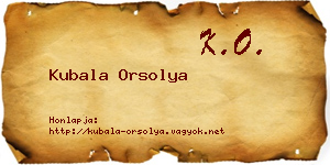 Kubala Orsolya névjegykártya